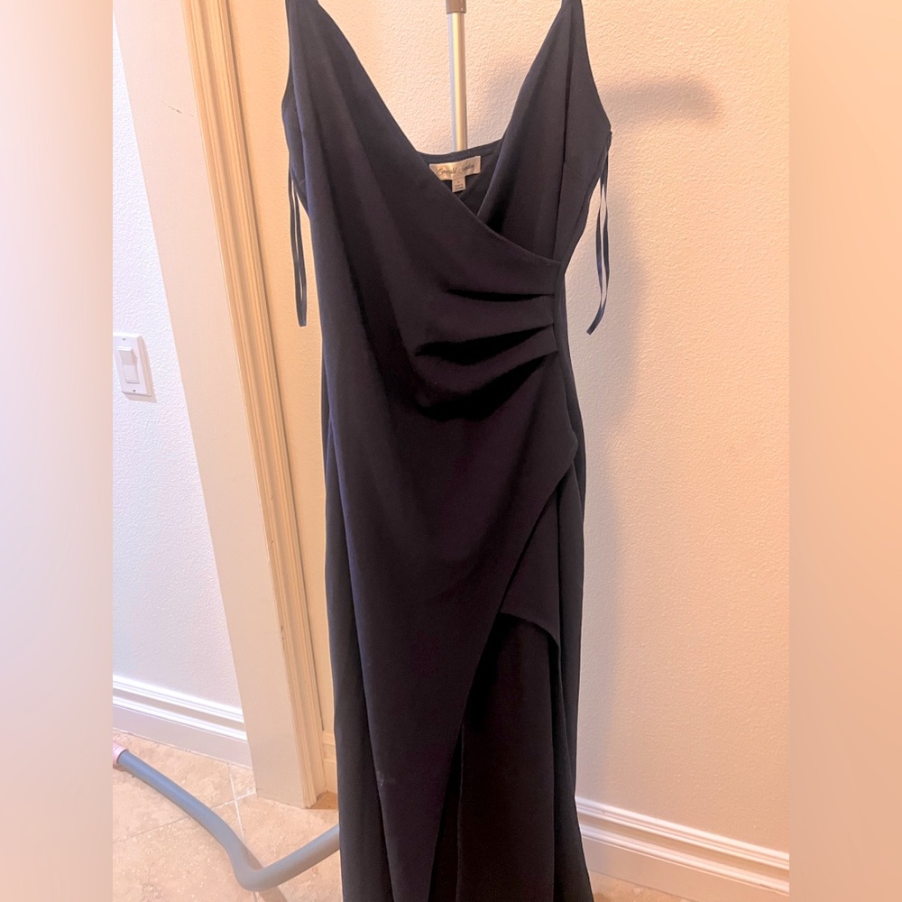 navy prom dress formal maxi floor length dress